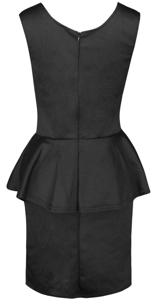 Sort stilet peplum kjole